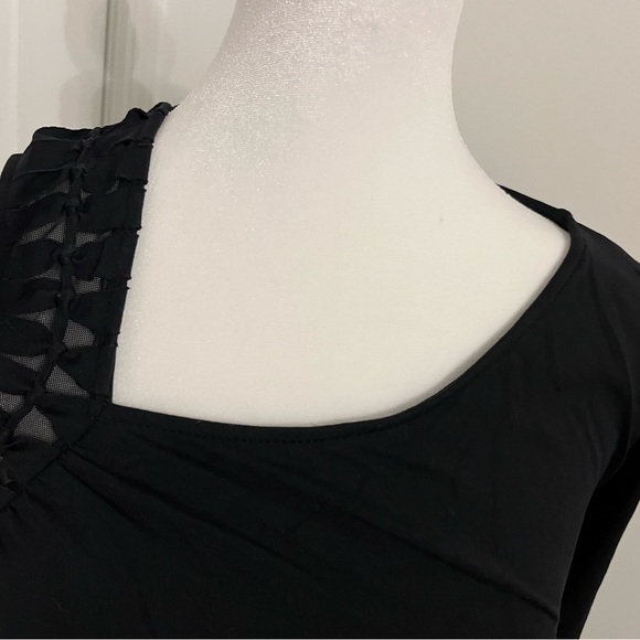 David Lerner One Shoulder Black Dress - Picture 2 of 5